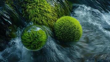The everchanging currents of the lake cause the moss balls to constantly swirl and dance creating a mesmerizing sight photo
