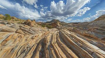 The unforgiving winds have crafted these rocks into a complex network of carved patterns and formations photo