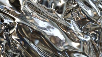 Mirrorlike Finish This closeup texture image captures the mirrorlike finish of polished aluminum with its surface so smooth and reflective that it almost appears to reflect a distorte photo