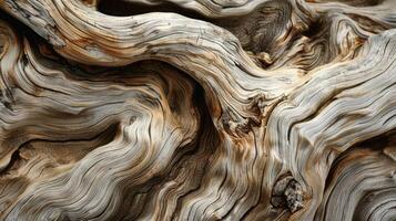 Like a sculpture carved by nature this gnarled driftwood displays a complex texture of twisted and intertwined wood that looks almost like a work of art photo