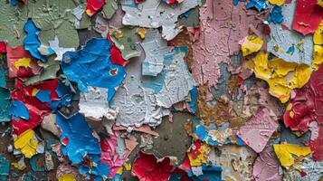 Textured flakes of paint tered across the grungy surface of the machinery like confetti photo