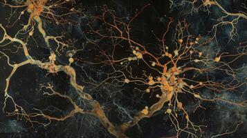 An artistic representation of the impaired functioning of neurons in a person with Parkinsons disease photo