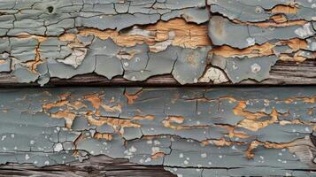 The texture of chipped enamel resembles old weathered wood with its grainy and uneven surface photo