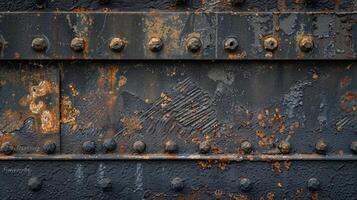 Deep grooves and scratches etched into the steel showcase the strength and resilience of these weathered girders standing as a testament to their enduring nature photo