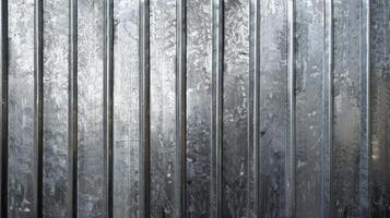 Industrial Chic The sleek and shiny surface of this corrugated iron has a modern and industrial feel with clean lines and a metallic texture that adds a touch of sophistication an photo