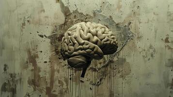 A minimalist poster with a brain and a quote by Hippocrates It is a shame for a man to grow old without seeing the beauty and strength of which his body is capable promoting the importanc photo