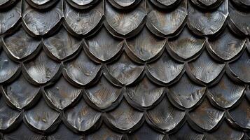 A bold symmetrical pattern resembling the scales of a dragon with deep grooves and sharp edges that add a touch of fierceness and strength to the steels overall appearance photo