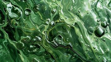 Abstract texture of slick and wet algae resembling a green and shiny marble pattern photo