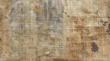 The wornout canvas shows signs of fading and patchy areas with visible threads coming loose photo