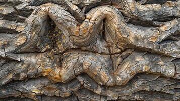 A detailed view of a bumpy tree knot with a range of variations in size and shape of the bumps creating a unique and rugged texture photo