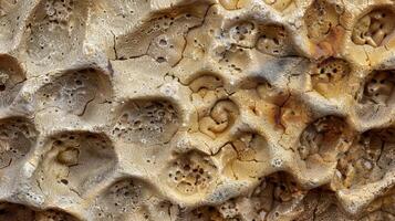 The surface of this sandstone is covered in small raised bumps resembling the rough skin of a reptile photo