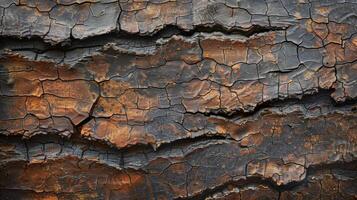 A mottled and uneven surface reminiscent of aged tree bark with a rich warm patina that speaks of countless hands and fingers its contours photo
