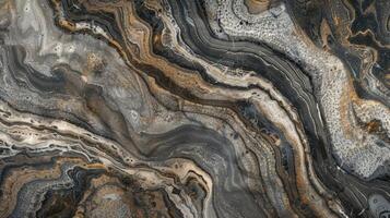Swirls of varying shades of gray and brown give the rough concrete a marbled effect resembling natural stone photo