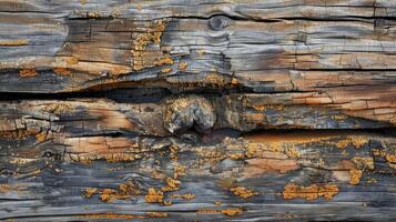 Cracks and crevices run deep in the aged wood revealing a rich and weathered depth to the palette photo