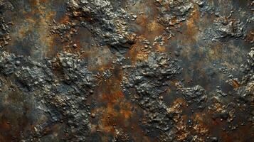 Rough and weathered This image showcases the rough and pitted texture of aged metal with layers of rust and corrosion creating a worndown look photo