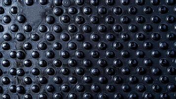 A top view of an industrial rubber mat exposing its bumpy surface with small raised dots perfect for providing grip and traction in a high traffic area photo