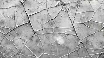 Cracked Surface The surface of this scratched plastic displays a network of thin jagged cracks giving it a delicate and fragile look photo