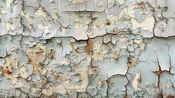 Layers of peeling paint with a multitude of tiny cracks and delicate frayed edges photo
