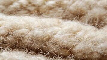 Natural and unprocessed This image showcases the raw and unprocessed texture of wool with visible variations in color thickness and texture that are characteristic of this natural photo
