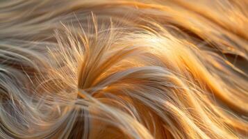The hairs dance effortlessly forming a sea of waves that seem to have a life of their own photo