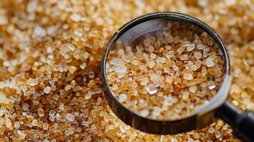 Under a magnifying glass the individual grains of sand appear jagged and irregular yet together they create a smooth surface photo