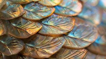 Fine and delicate scales closely layered and almost translucent creating a delicate and fragile appearance photo