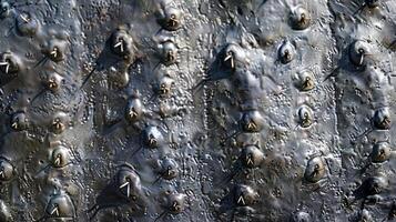 Light reflects off the bumpy surface of the cactus creating a shiny and bumpy appearance reminiscent of studded leather photo