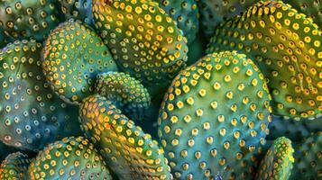 The bumps on the cactus are ed together forming a unique pattern that covers the entire plant photo