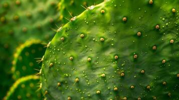The ly texture of a cactus leaf covered in tiny spines that create a rough and almost ly sensation when touched photo