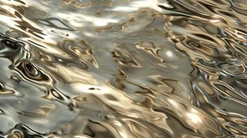 A smooth reflective surface with a metallic paint finish showing distorted reflections of the surrounding environment photo