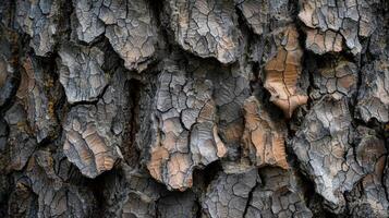 Jagged edges and overlapping layers give this bark pattern a fierce appearance as if the tree is protecting itself photo