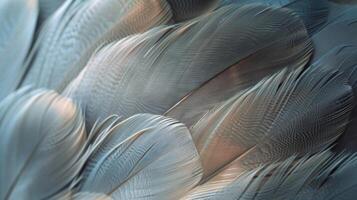A closeup of a feather pattern featuring a mix of light and dark tones resembling a mesmerizing abstract artwork photo