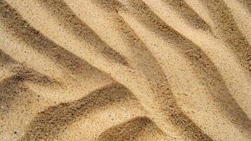 Detailed image of a sandy dune with its finely textured grains arranged in graceful curves shaped by the wind and dotted with tiny footprints of beach critters photo