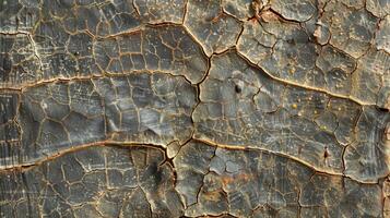 A network of tiny cracks and crevices etched into the surface of the cled leaf like a roadmap photo
