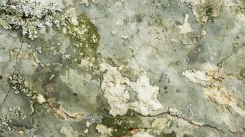 The velvety softness of a lichencovered rock with patches of pale green and white intertwining to create a soft dreamy texture photo