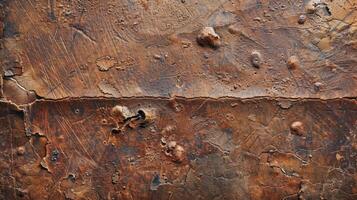 A rough and worn surface with faded markings and a slightly mottled appearance reminiscent of old welltraveled leather photo