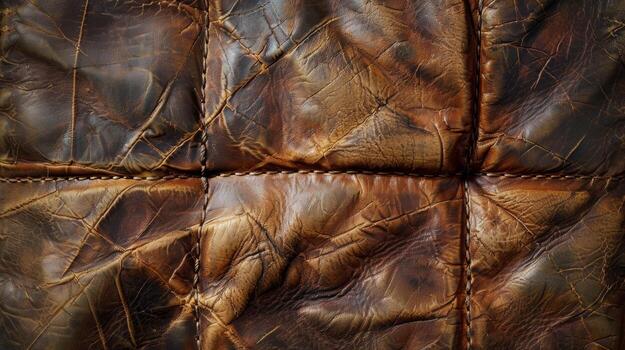 Aged and distressed this leather has a unique texture of creases and marks adding character and charm to its surface photo
