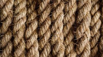 Each strand of the jute rope stands out individually showcasing its own unique texture of fine fibers and uneven twists photo