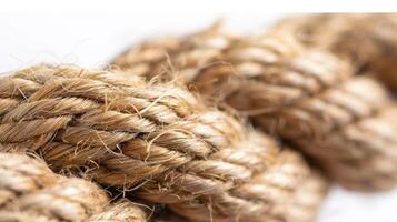 The natural fibers of the rope have a slightly rough and frayprone quality giving it a distinctly rustic and organic appearance photo