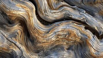 A zoomedin view of gnarled driftwood showcasing its intricate patterns of twisted lines and jagged edges like a work of art sculpted by nature photo