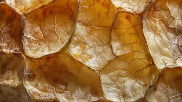 A detailed shot of a bumpy potato skin revealing the variations in color and texture from light to dark and smooth to rough photo