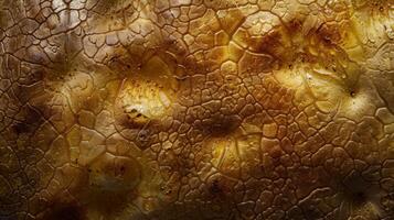 The rough and grainy texture of a potato skin with small bumps and wrinkles giving it a wrinkled and uneven look photo