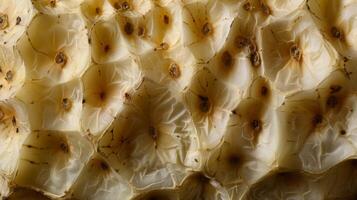 The bumpy and bly skin of a potato with its segments blending together to form an intricate and bumpy texture photo