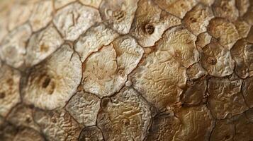 A closeup of a potatos bumpy skin with a mix of smooth and rough patches creating an alluring contrast in texture photo