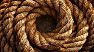 A maze of twists and turns this aged rope tells the story of a lifetime of navigating through rough seas and harsh winds photo