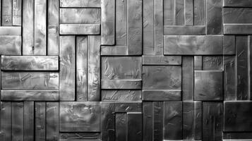 The final texture image depicts a bold and striking embossed metal surface with a geometric pattern of squares and rectangles. The raised shapes are clean and precise creating a stron photo