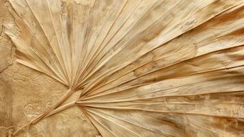 The fibrous palm leaf has a delicate and papery feel as if each fiber is floating on the surface and can easily be blown away by the slightest breeze photo
