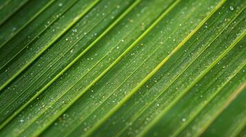 Upon closer inspection tiny grains of sand can be seen clinging to the fibers of the palm leaf evidence of its natural environment photo