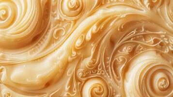 A detailed image of a soap bars surface showing intricate swirls and patterns that add a touch of elegance to its smooth and glossy texture photo