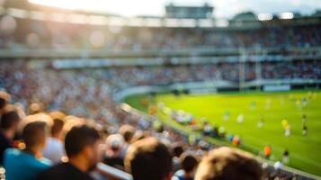 Hazy image of a sporting event capturing the excitement and anticipation in the air photo